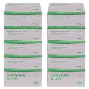 사각솜 의료용솜 화장솜 미용솜 절단솜 수성 탈지면 20g 10개