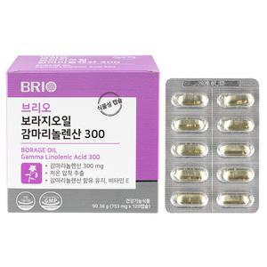 브리오 보라지오일 감마리놀렌산 300 (60일분) 오메가6 보라지유 달맞이꽃종자유 영양제 / 식물성 캡슐 / 콜레스테롤 개선