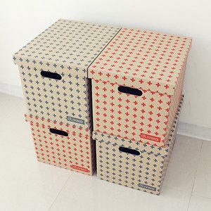 [올리빙]크로스 트렁크 종이정리함 4종(대형5겹)  /종이수납박스