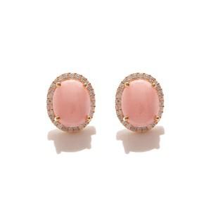 [바이데이지]제이로렌 M01081 핑크오팔 라운드 큐빅 귀걸이