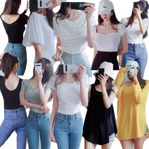 ㅁ 신상 여름티 무지티 기본티 크롭티 시스루 오프숄더 반팔티 스판티 글램 섹시티 여성티셔츠 캡소매티 롱티 루드핏 빅사이즈 면티 라운드넥 브이텍 빅사이즈 루즈핏 티셔츠 거즈티 요가복 홈웨어