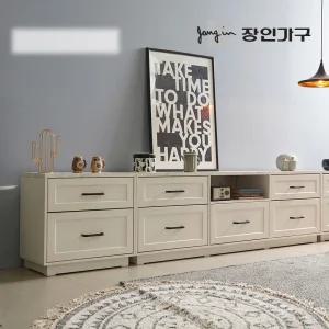셀리아 화이트 대리석패턴 2400 높은 거실장