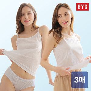 [BYC] 여성 데일리 면스판 끈나시 화이트 3매 세트