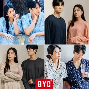 [BYC] 커플 잠옷 세트 가을 겨울 수면 극세사 밍크 기모 순면 긴팔 파자마 홈웨어 바지 원피스 남성 남자 여자 여성 빅사이즈 110
