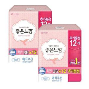 [제이큐]좋은느낌 생리대 생리대추천 중형 36+12P2팩