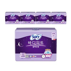 쏘피 바디피트 볼록맞춤 안심숙면 슈퍼롱 10매, 5개