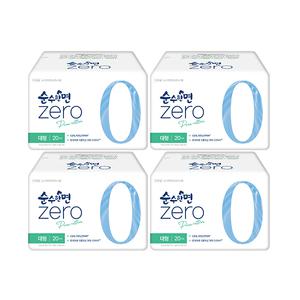 순수한면 제로 생리대, 대형 20입, 4개