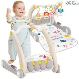 [하늘썬별] 2 in 1 딸랑이 피아노 걸음마 체육관 그레이 huanhe0621