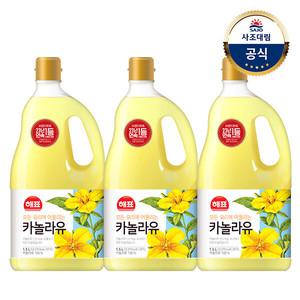 [사조대림] 해표 카놀라유 1.5L x3개 /오일/기름/튀김