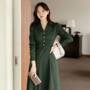 [시크라인] 피누스 체크 플레어 원피스