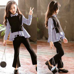 [삐삐네옷가게] 여아 주니어 베스트 프릴 봄가을 부츠컷 하객 상하세트