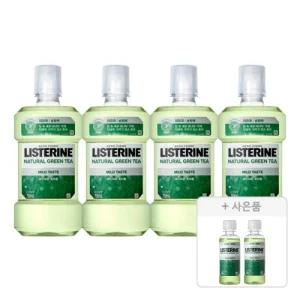 리스테린 그린티 마일드, 750ml, 4개 + 증정(그린티 마일드, 100ml, 2개)