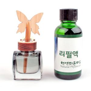 자동차 송풍구디퓨져 편백정유 피톤치드 민트 30ml+10ml 차량용디퓨저 방향제 리필세트 자연의향기  편백향