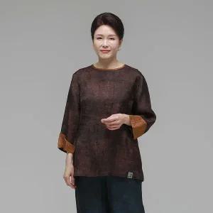 [보리보리/하랑한복]엄마옷 신상인견블라우스 바람드리 브라운
