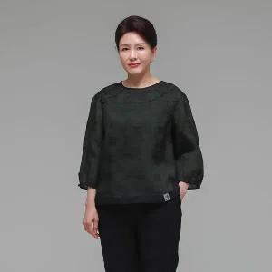 [보리보리/하랑한복]엄마옷 신상인견블라우스 솔길드리 카키