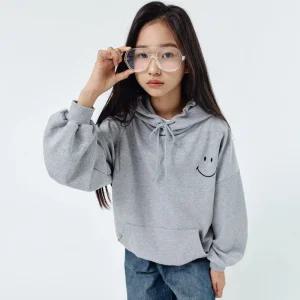 [아이라인키즈] 레디컬 스마일 박스 후드 티셔츠 주니어 여아 의류 맨투맨 초등 학생 옷 아동 복