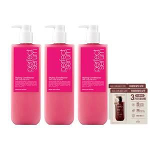 미쟝센 퍼펙트 세럼 컨디셔너 스타일링, 680ml, 3개 + 증정 (려 흑운 볼륨모근강화 샴푸 6ml, 2개)