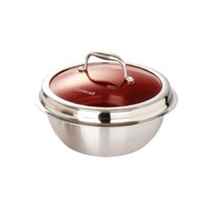 전인화의 쿡셀 블랙큐브 가마솥(레드) 16cm(유리뚜껑포함)