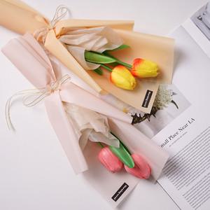 2송이 튤립 꽃다발 조화 부케 장식 인테리어 졸업식 학예회 입학식