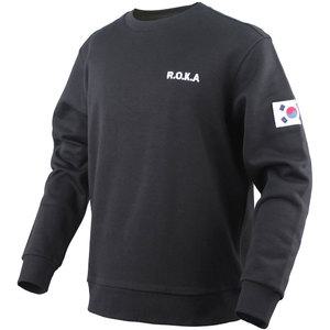 코리아 아미 맨투맨 검정 티셔츠 기모 로카 군인 겨울 용품 군대 방한 혹한기 동계 군용 카모 패션