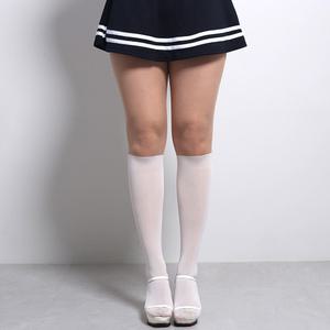 투톤 배색 올풀림방지 착시 페이크 니삭스 팬티스타킹 (화이트 블랙) DY45BNTRTTNS