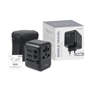 JA279 Coms 2500W 전세계 멀티 어댑터 돼지코 / USB C타입 PD PPS 지원 / 퓨즈 내장 / 미국 호주 유럽 중국