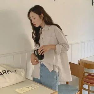 핫핑 레이키 루즈핏 스트라이프 긴팔셔츠