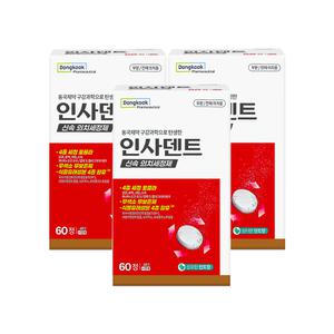 동국제약 인사덴트 신속 의치세정제 60정x3개덴트 틀니세정제