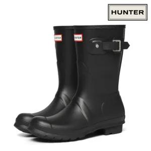 HUNTER 오리지널 숏 레인부츠 장화 블랙 WFS1000RMA-BLK
