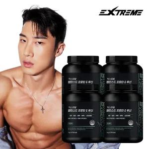 익스트림 밸런스드 프로틴 류신 단백질 보충제 초코맛 1kg 4통 (100일분)