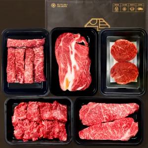 1++등급 프리미엄 시그니처 A 1.5kg 한우선물세트 (투뿔 등심+꽃갈비살+채끝살+안심+특수부위) 고급포장 선물용 마장동 소고기 구이용 캠핑 실속 정육 설추석 명절 명품 한우세트