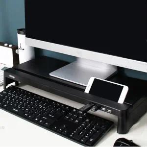 USB허브내장 컴퓨터 모니터받침대 수납 스탠드 선반 MC-300-HUB