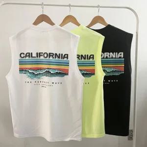 남자 나시 민소매 웨이브 티셔츠 나시티 RB2-TS5-Q036-옐로우