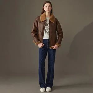 리오벨 24 Pre-winter 호주산 양모 100% faux 무스탕 하프 코트