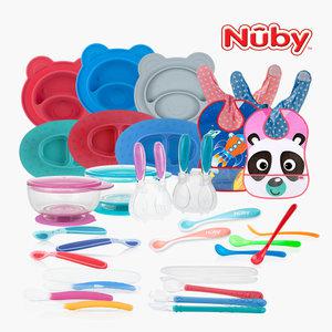 [15%즉할]누비 이유식스푼/초중기 자기주도/롱핸들/흡착볼 식판모음