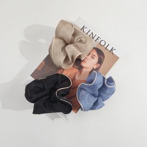 국산 머리끈 실크풍 사틴에 파이핑 넣은 헤어끈 스크런치 여성 헤어패션 슈슈 3391