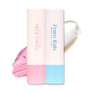 프롬키즈 하트 보습 립밤 2종 판테놀 무색 핑크 컬러 체인지 립스틱