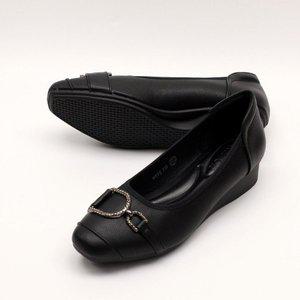 제이시 발편한 볼넓은 고무창 3cm 통굽 중년신발 K190