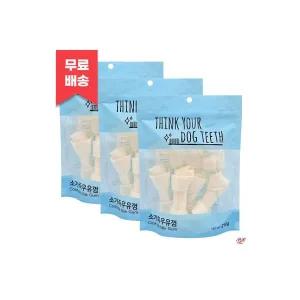 더주스 띵독 강아지 소가죽 우유껌 6P x 3개 이갈이 개껌 간식 띵크유어독티스