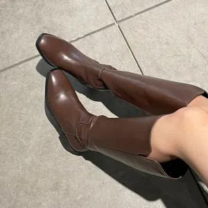 [롯데백화점]소보 모르스 스퀘어 베이직 와이드 롱부츠 4cm