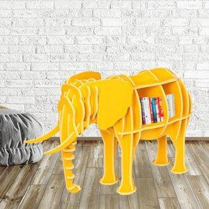 [기타]EAS DIY 엘로우 선반 동물모형 책장80x50cm 코끼리 (WF0F5A9)