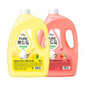 [펀아이템]피죤 뽀드득 주방세제 3L 베이킹소다주방세제 주방세제리필 프릴주방세제 트리오 1종주방세제