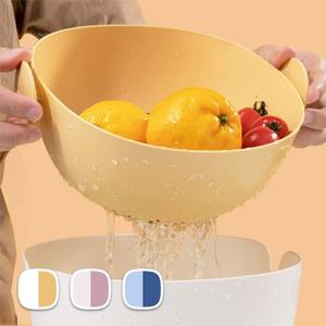 듀얼 채반 야채 과일 세척 물빠짐 바구니 볼 소형