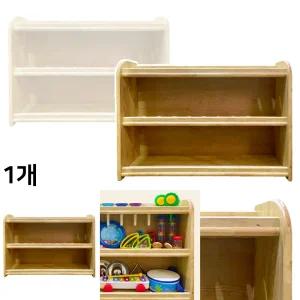 캐스B 원목 악기장 고무나무 교구장 2단 진열대 우드 선반 정리함 어린이집 유치원