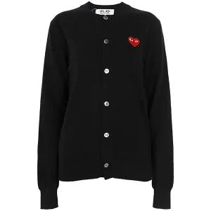 꼼데가르송 25SS 블랙 하트 로고 울 카디건 AX-N007-051-1
