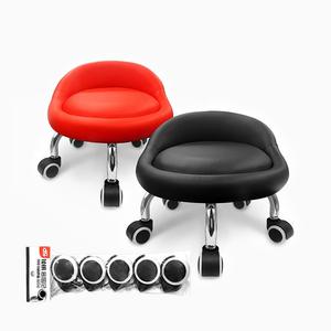 가오스 쿠션왕 이동식 작업의자 부드러운 무빙 동글뱅이 등받이의자 + 바퀴5개 추가
