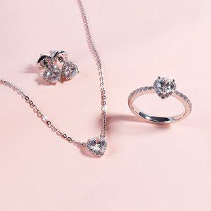 [샤밍주얼리]3부 5부 다이아 세트 랩 GIA IGI 목걸이 귀걸이 반지 하트 헤일로 기념일 선물
