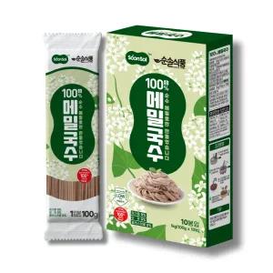 [순솔] 100% 메밀국수 1kg (100g x 10봉) 비건면 무첨가물 저칼로리면 무가당