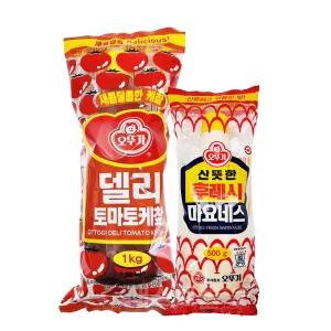 오뚜기 델리 토마토케찹 1kg + 후레시 마요네즈 500g 세트