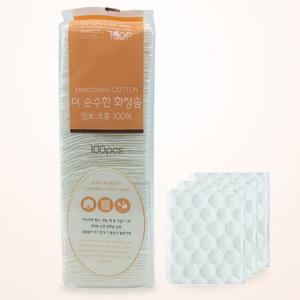 100P 순면화장솜 다용도 피부표면정리 목화솜압축 5개